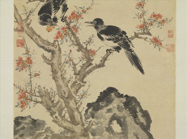 明袁尚統天中得喜　軸