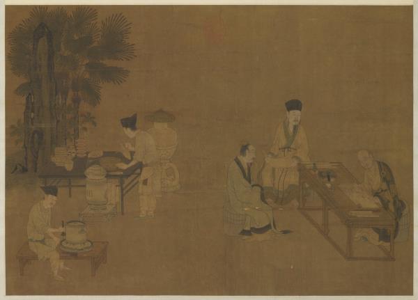 宋劉松年攆茶圖　軸