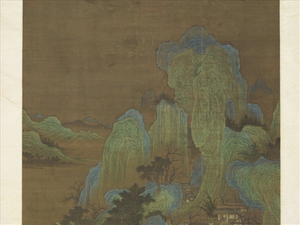 宋人松亭撫琴　軸