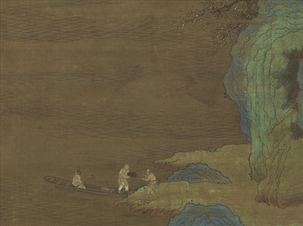 宋人松亭撫琴　軸