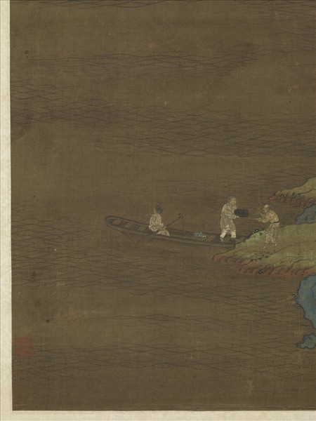 宋人松亭撫琴　軸