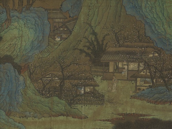 宋人松亭撫琴　軸