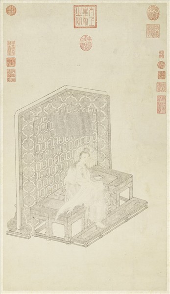 宋人白描大士像　軸