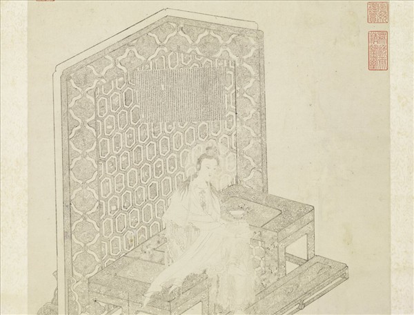 宋人白描大士像　軸