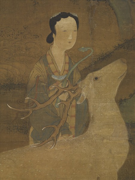 宋人畫仙巖壽鹿　軸