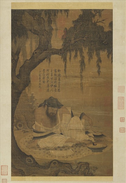 宋人柳陰高士圖　軸