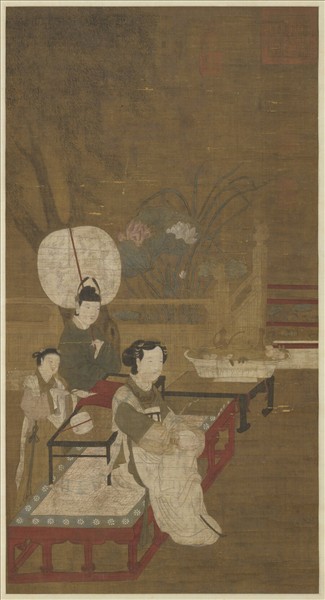 宋人宮沼納涼圖　軸