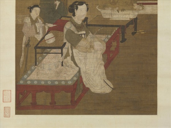 宋人宮沼納涼圖　軸