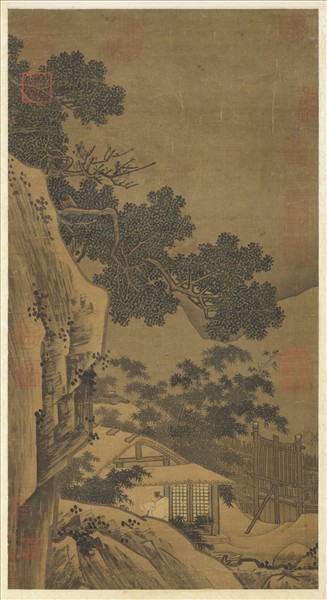 宋人晴牕展卷圖　軸