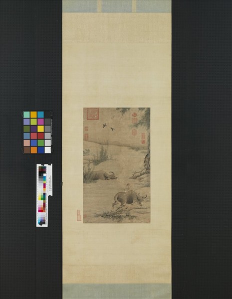 宋人清溪晚牧圖　軸