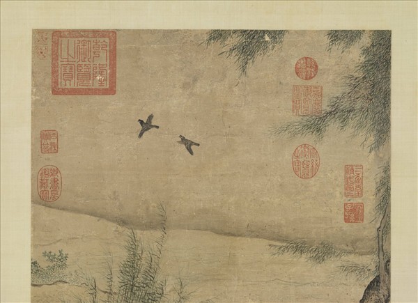 宋人清溪晚牧圖　軸