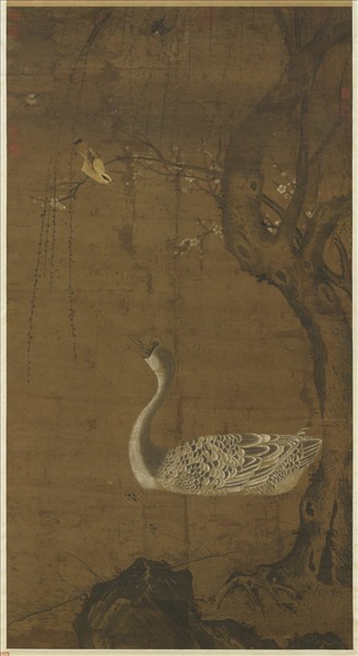 宋人浴鵝圖　軸