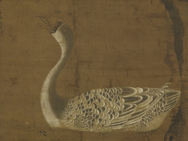 宋人浴鵝圖　軸