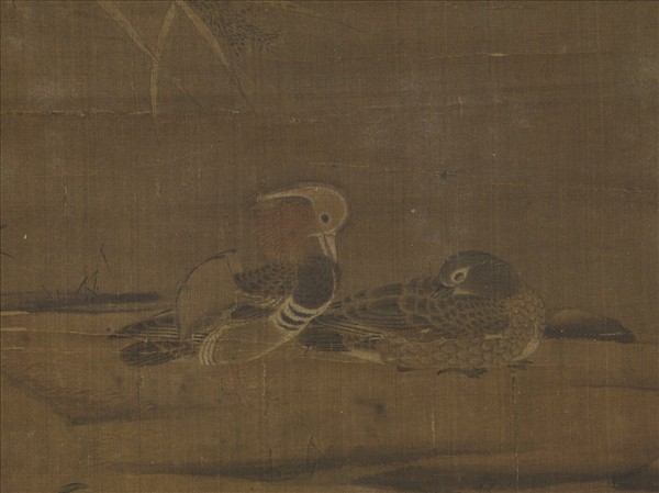 宋人杏林鸂鶒圖　軸