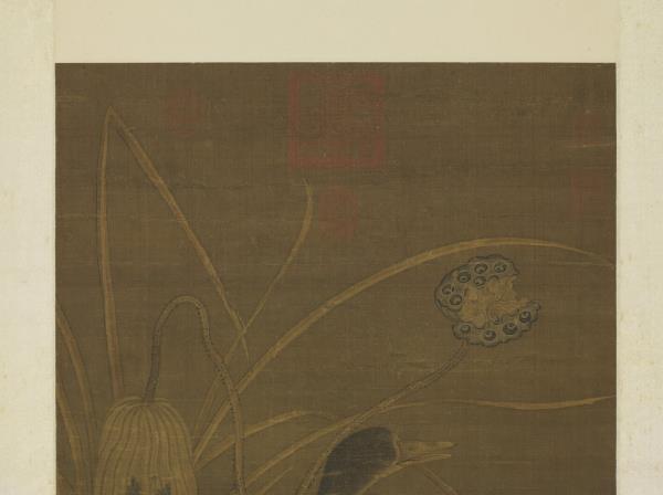 宋人秋荷野鳧圖　軸
