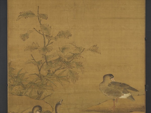 宋人寒塘群雁圖　軸