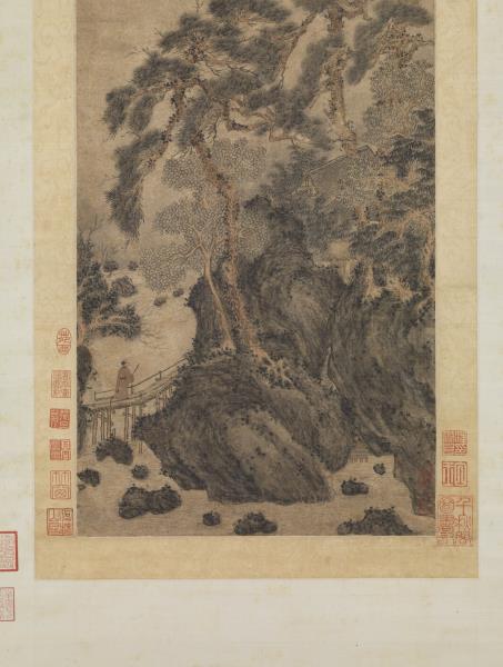 元王蒙松崖飛瀑　軸