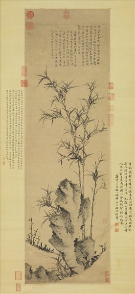 元方厓墨竹　軸