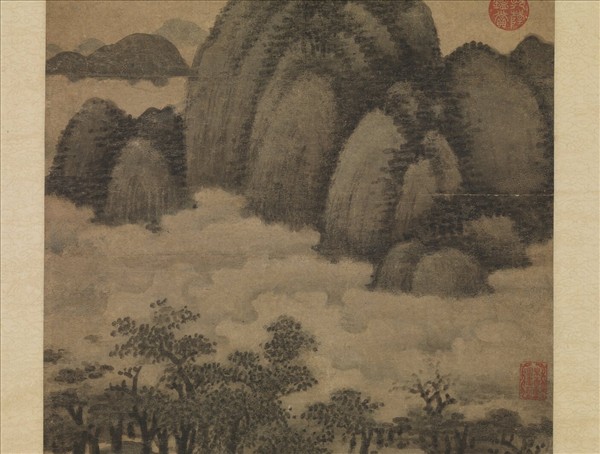 元人倣米氏雲山　軸