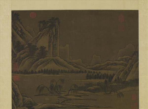 元人畫雪景　軸