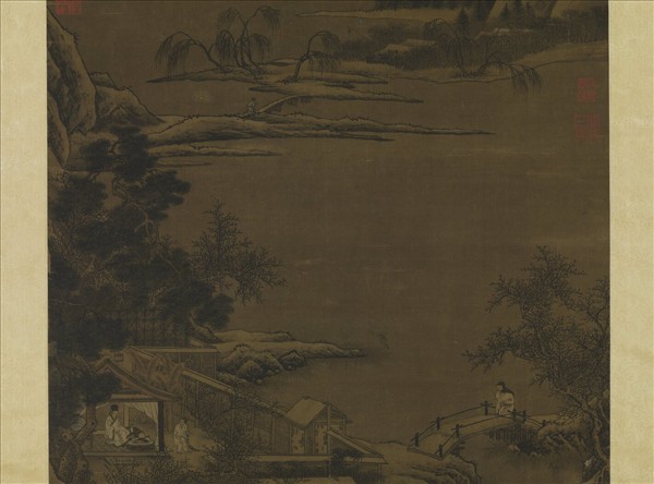 元人畫雪景　軸