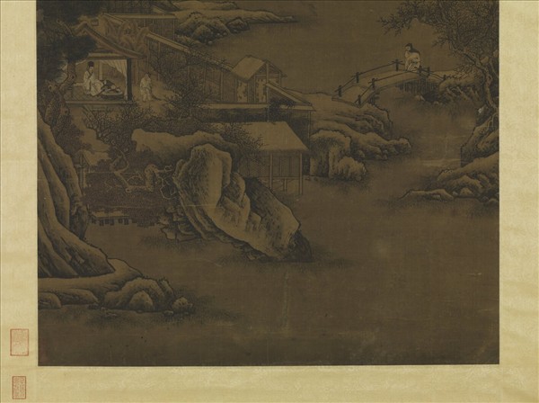 元人畫雪景　軸