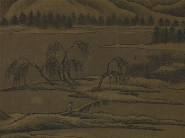 元人畫雪景　軸