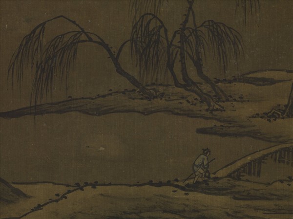 元人畫雪景　軸