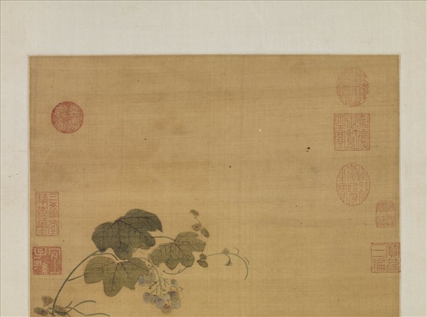 明周之冕畫葡萄松鼠　軸