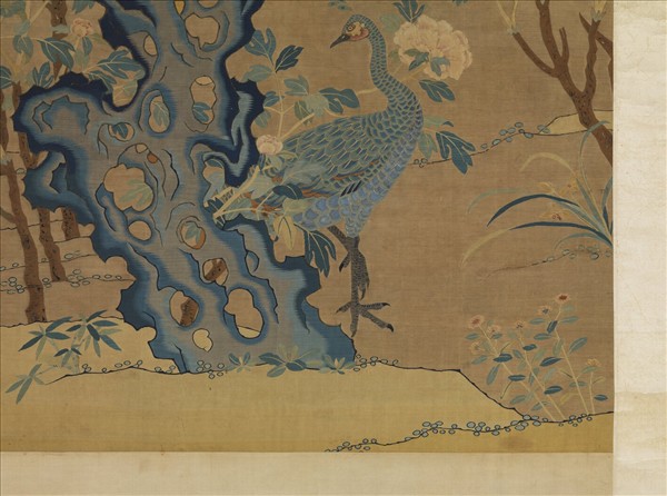 宋緙絲孔雀圖　軸