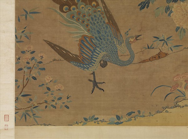 宋緙絲孔雀圖　軸
