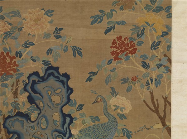 宋緙絲孔雀圖　軸