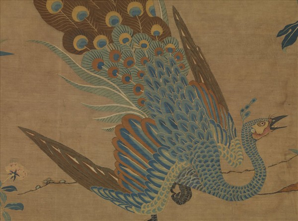 宋緙絲孔雀圖　軸