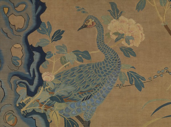 宋緙絲孔雀圖　軸