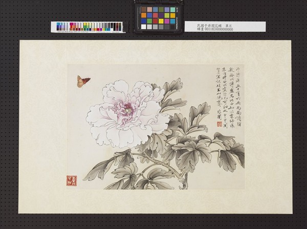 民國于非闇花蝶　單片