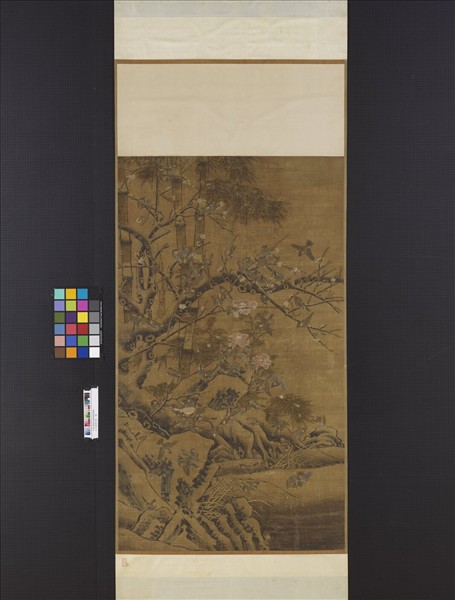 元人歲朝百爵　軸