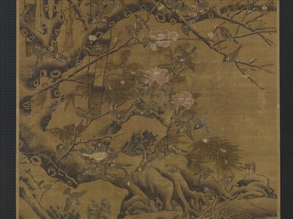 元人歲朝百爵　軸