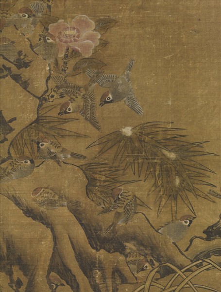 元人歲朝百爵　軸