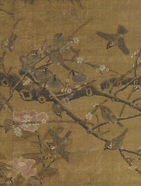 元人歲朝百爵　軸