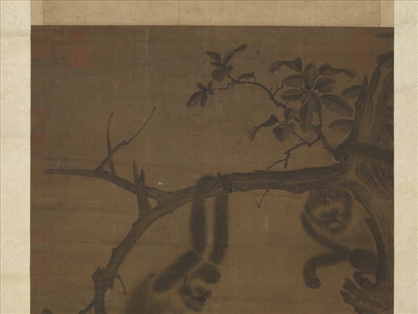 元顏輝畫猿　軸