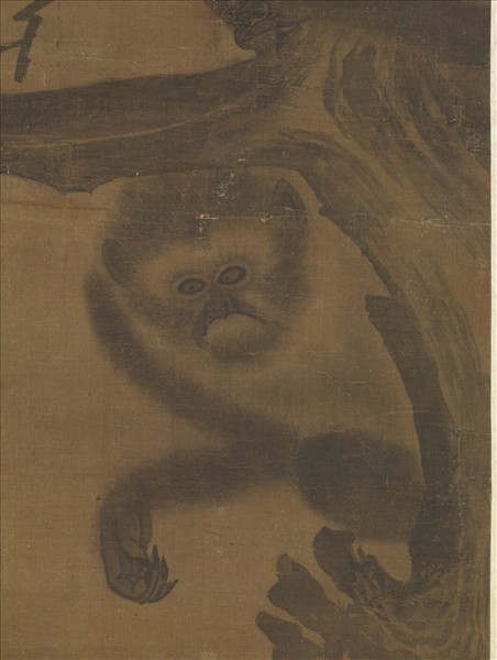 元顏輝畫猿　軸