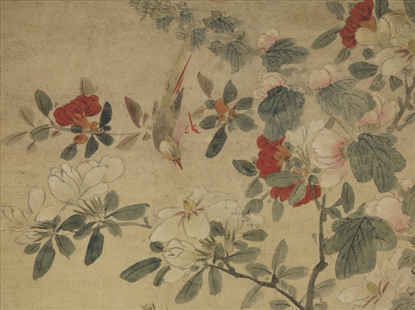 元張中寫生花鳥　軸