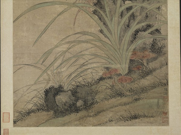 元陸廣五瑞圖　軸