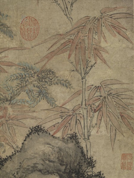 元陸廣五瑞圖　軸