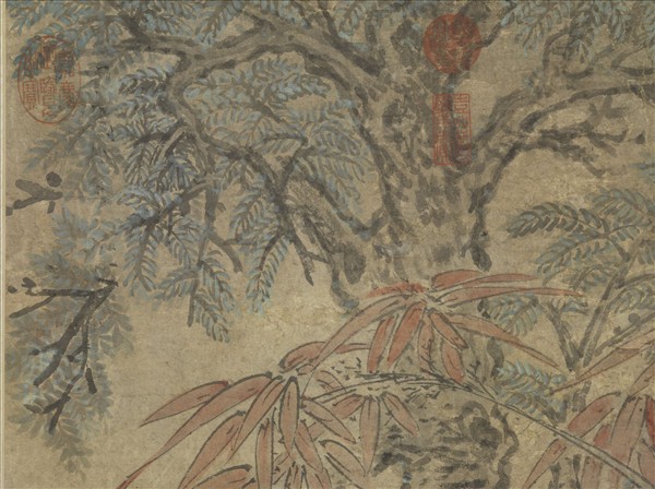 元陸廣五瑞圖　軸