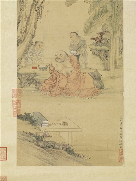 元張渥彌陀佛像　軸