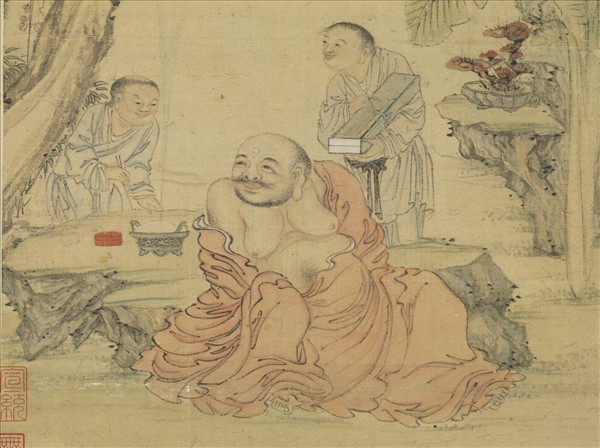 元張渥彌陀佛像　軸