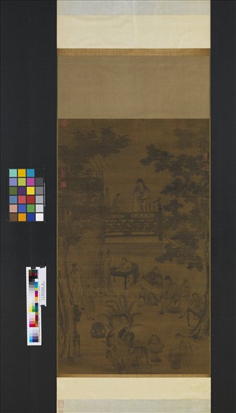 元人畫秋庭書壁　軸