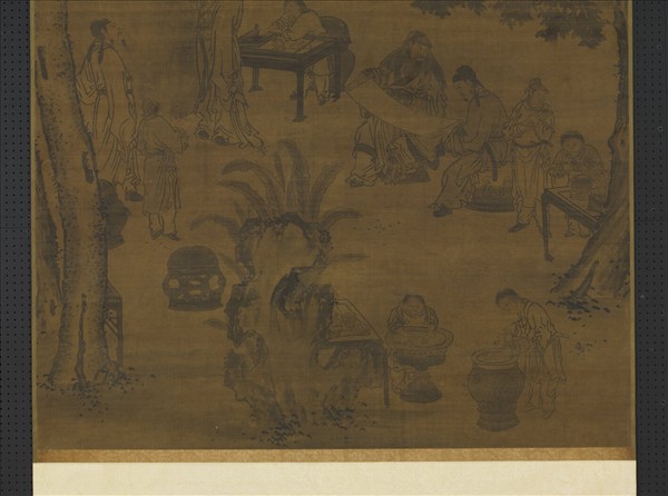 元人畫秋庭書壁　軸