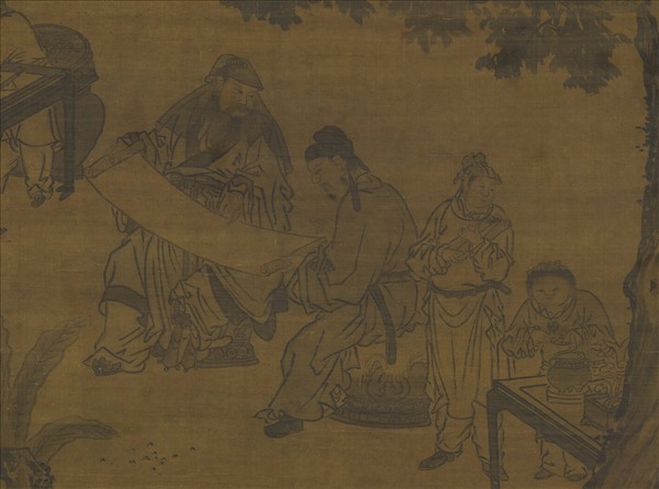 元人畫秋庭書壁　軸